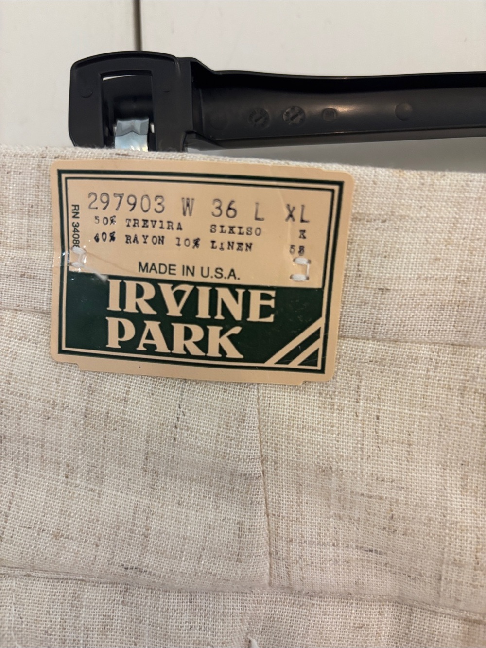 Irvine Park Vintage NWT Mens Linen blend pants,36xXL length - Picture 4 of 6